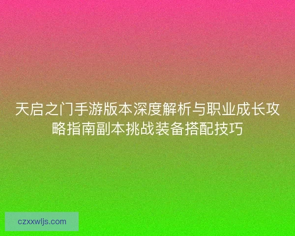 天启之门手游版本深度解析与职业成长攻略指南副本挑战装备搭配技巧